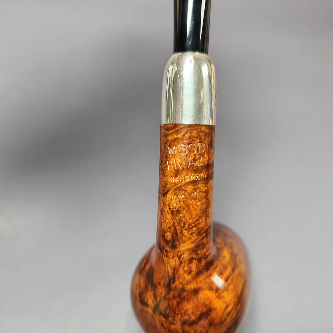 MBSD Briars Timeless Traditions 1 Smooth Billiard w/ Silver Handmade Briar Pipe, New - Image 10