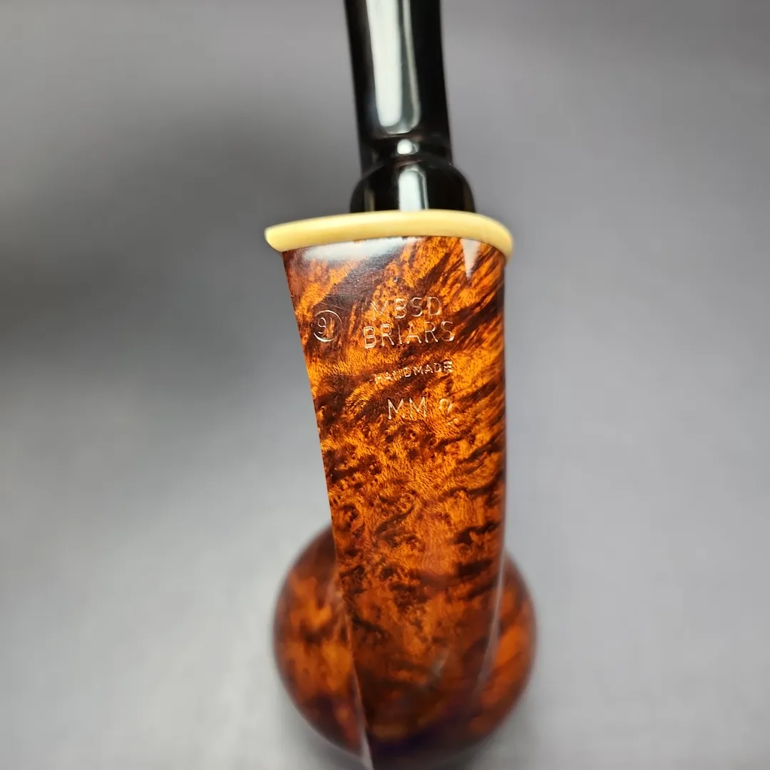 MBSD Briars Modern Masters 2 Smooth Blowfish w/ Boxwood Briar Pipe, New - Image 10