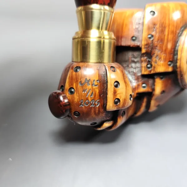 Moonlight Pipes "Steampunk" Oom Paul Handmade Briar Pipe, New - Image 10