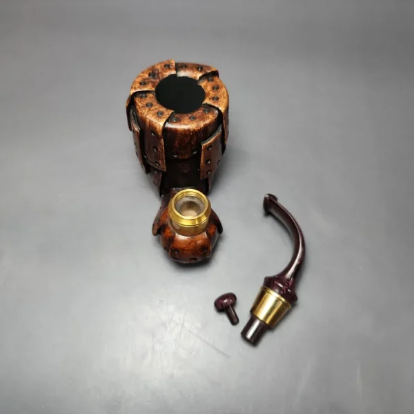 Moonlight Pipes “Steampunk” Oom Paul Handmade Briar Pipe, New - Image 10