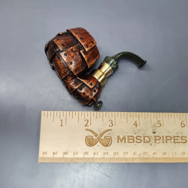 Moonlight Pipes “Steampunk” Oom Paul Handmade Briar Pipe, New - Image 10
