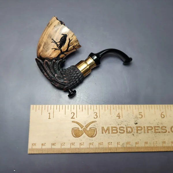 Moonlight Pipes "Briar Raven" Oom Paul Handmade Briar Pipe, New - Image 10