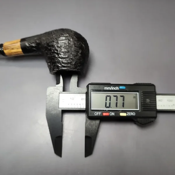 MBSD Briars by Piero Vitale Black Rusticated Author w/ Olivewood Briar Pipe, New - Image 10