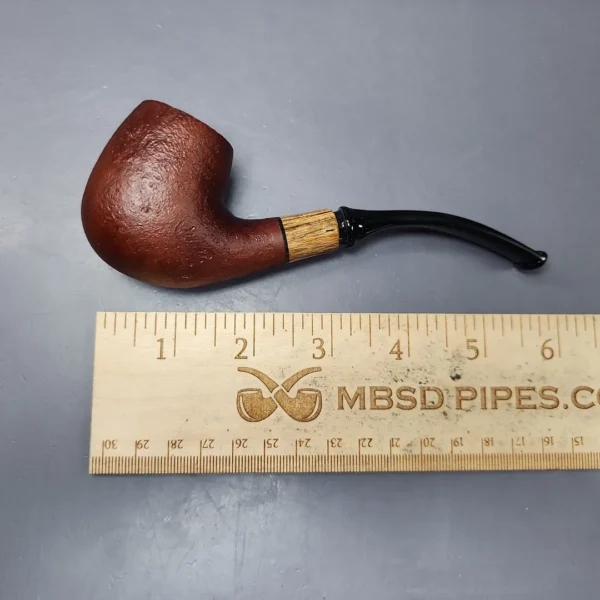 MBSD Briars by Piero Vitale Red Sandblasted Brandy w/ Zebrawood Briar Pipe, New - Image 10