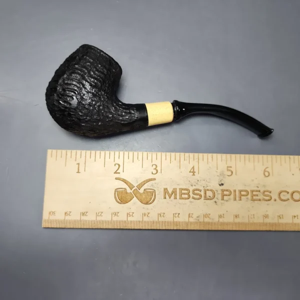 MBSD Briars by Piero Vitale Black Rusticated Brandy w/ Boxwood Briar Pipe, New - Image 10