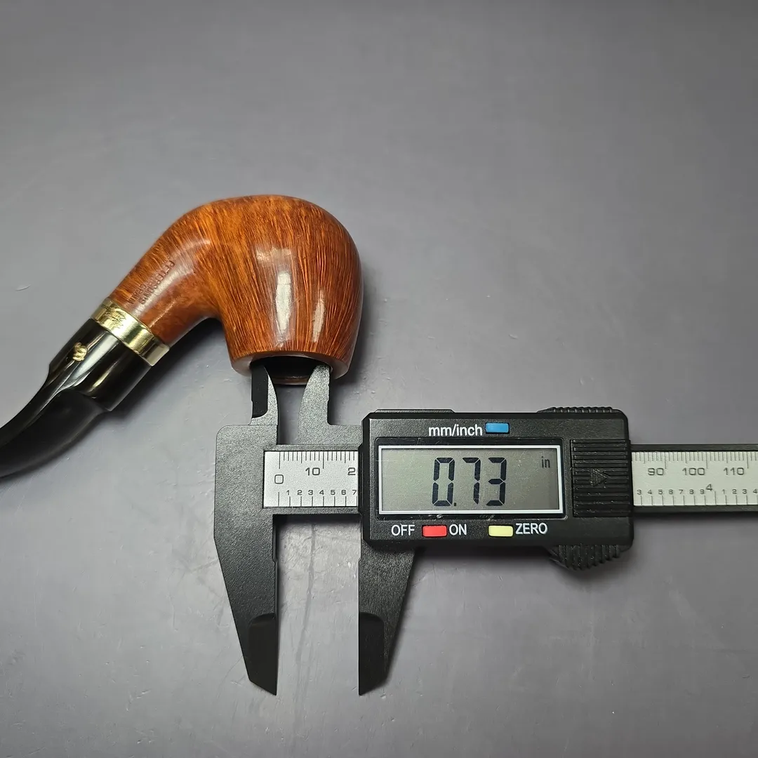 Peterson 1999 Supreme Gold Mounted 221 Smooth Bent Billiard Estate Briar Pipe, Irish Estates - Image 10