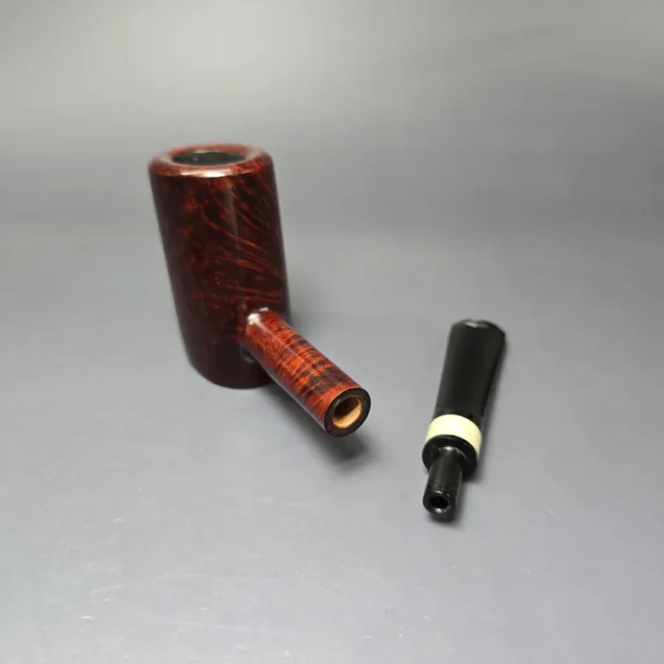 J Mouton Smooth Popera Poker w/ Fossilized Whale Spine Handmade Briar Pipe, New - Image 10