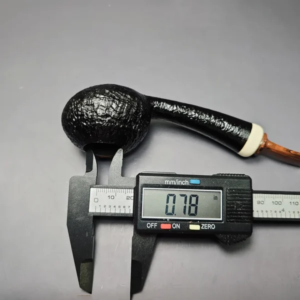 J Mouton Sandblasted Long Shank Squat Tomato w/ Mammoth Handmade Briar Pipe, New - Image 10