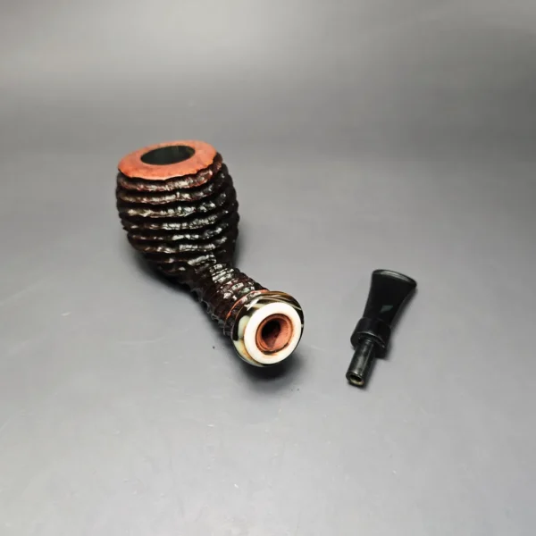 Peder Jeppesen Ida Rusticated Apple w/ Ivorite Estate Briar Pipe, Danish Estates - Image 10