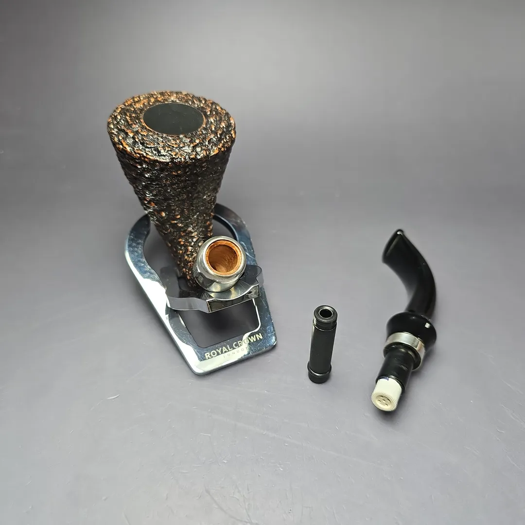 Brebbia First 1997 Rusticated Calabash w/ Silver Estate Briar, Pipe Unsmoked, 9mm - Image 10