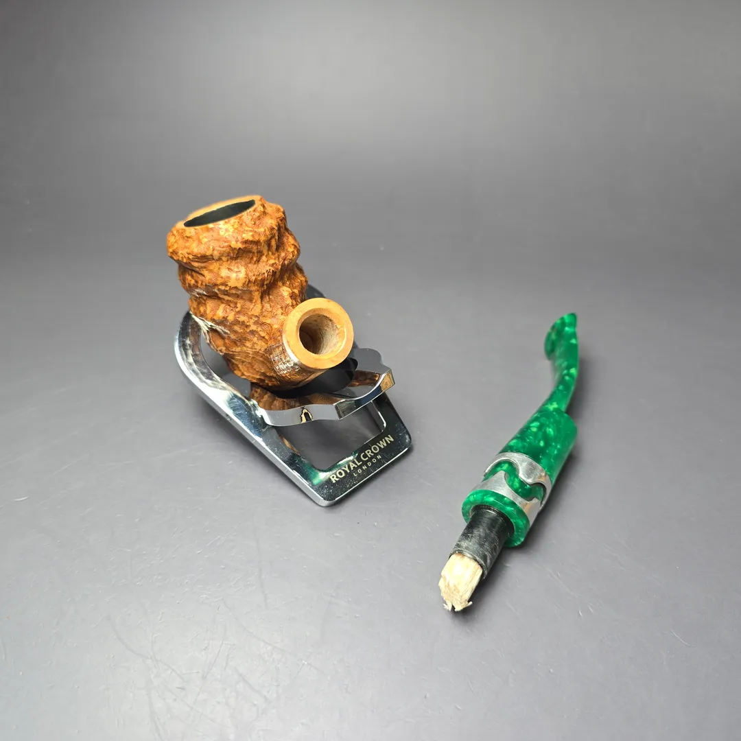 Mastro Beraldi Rusticated & Sandblasted Stack Estate Briar Pipe, Unsmoked, 9mm - Image 10