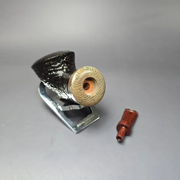 Bonsai Pipes Sandblasted Knubbel Rhodesian w/ Stabilized Platan Handmade Briar Pipe, New - Image 11