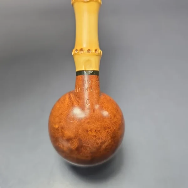 Bjarne Nielsen Signature Grade (C) Smooth Pot w/ Bamboo Estate Briar Pipe, Unsmoked - Image 11