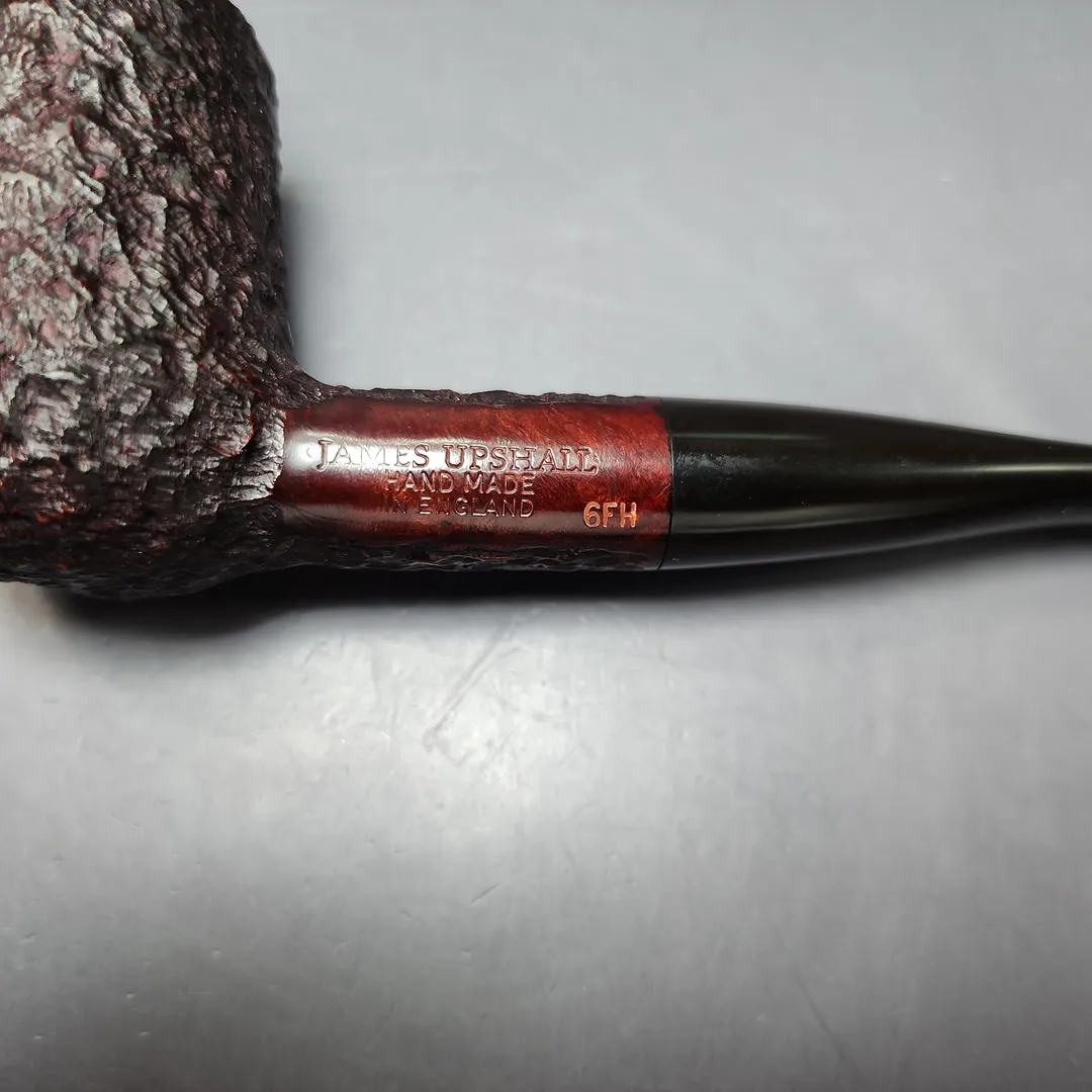 James Upshall Bark Group 6 Partially Rusticated Billiard Estate Briar Pipe, Unsmoked - Image 11