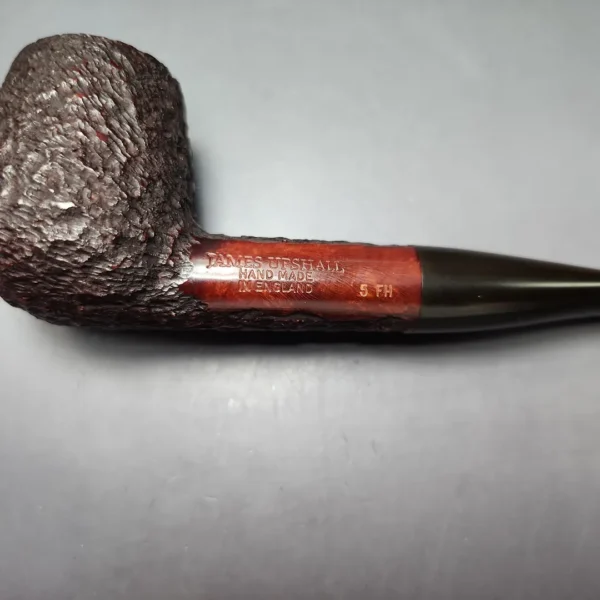 James Upshall Bark Group 5 Partially Rusticated Billiard Estate Briar Pipe, Unsmoked - Image 11