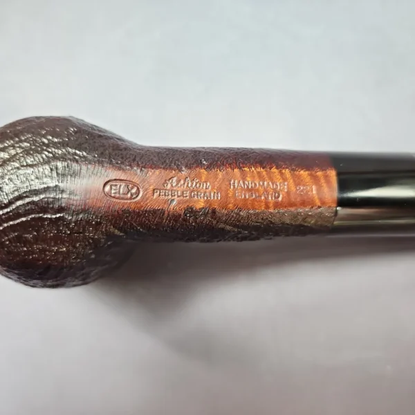 Ashton Pebble Grain ELX Sandblasted Billiard Estate Briar Pipe, English Estates - Image 11