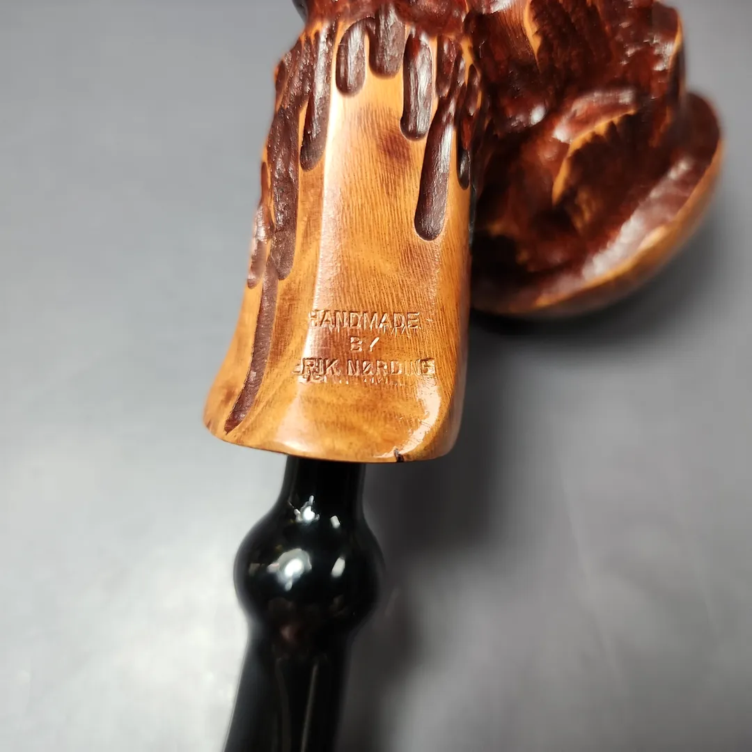 Nording Spruce Cone Partially Rusticated Freehand Estate Briar Pipe, Unsmoked - Image 11