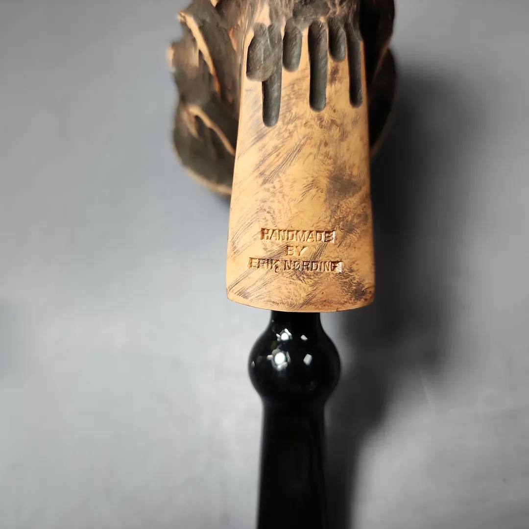 Nording Spruce Matte Partially Rusticated Freehand Estate Briar Pipe, Unsmoked - Image 11