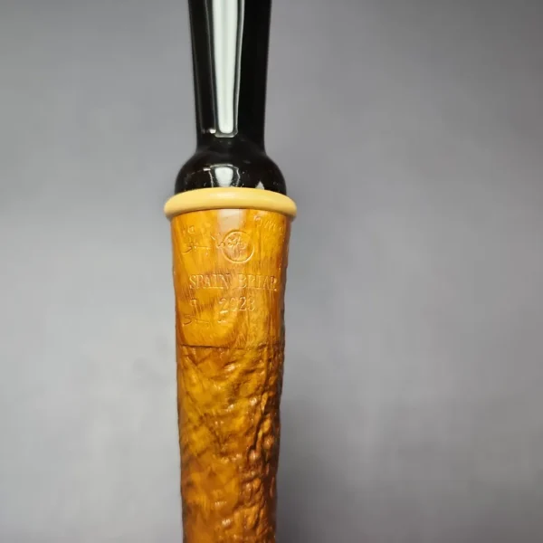 HS Studio Sandblasted Long Shank Acorn w/ Boxwood Estate Briar Pipe, Unsmoked - Image 11