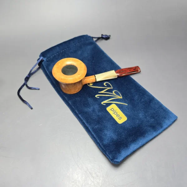 Mina Pipes Smooth Pot w/ Horn Estate Briar Pipe, Unsmoked - Image 11