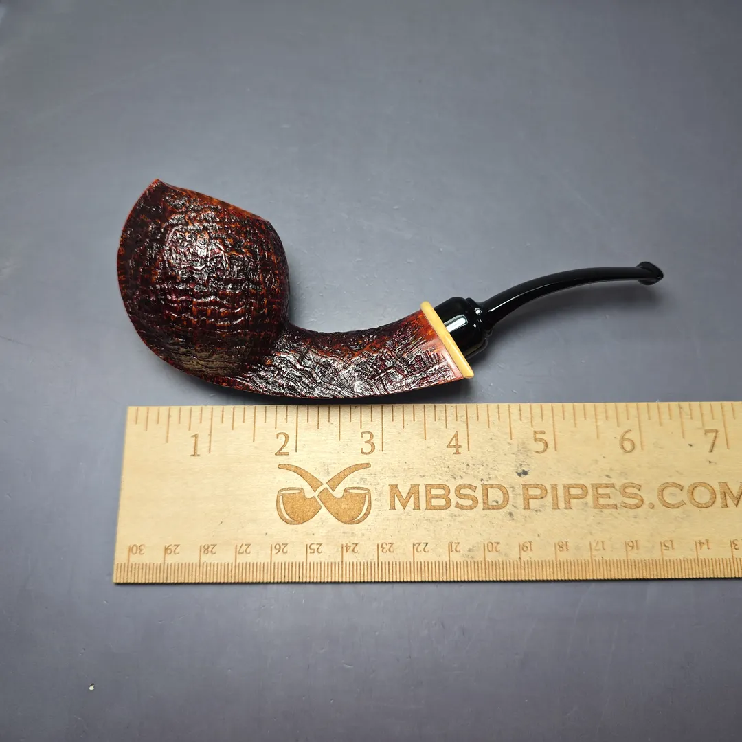 MBSD Briars Modern Masters 2 Sandblasted Blowfish w/ Boxwood Briar Pipe, New - Image 11