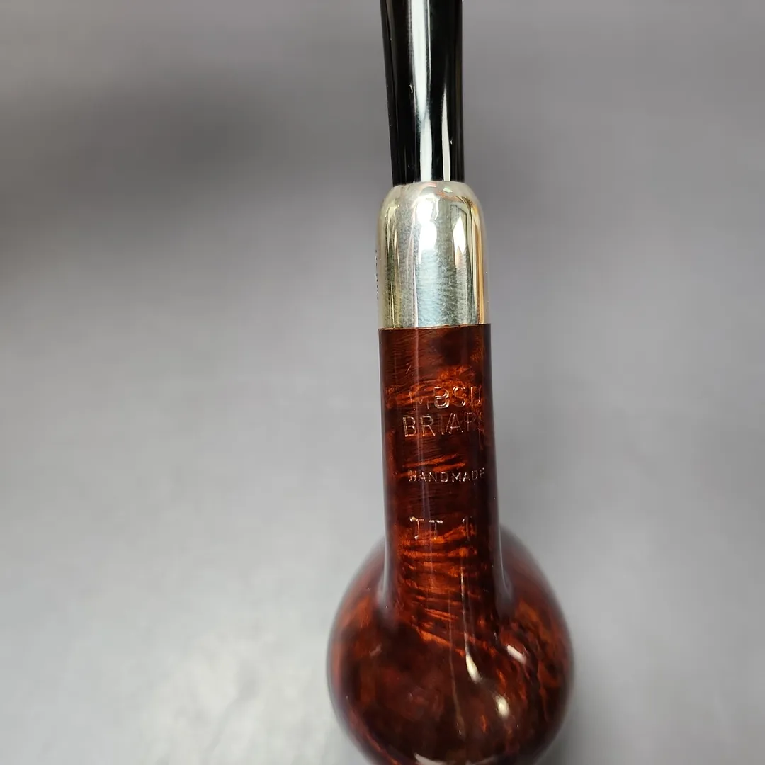 MBSD Briars Timeless Traditions 1 Smooth Billiard w/ Silver Handmade Briar Pipe, New - Image 11