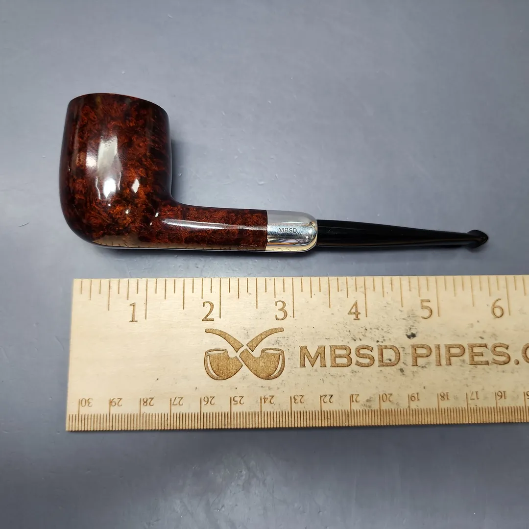 MBSD Briars Timeless Traditions 1 Smooth Billiard w/ Silver Handmade Briar Pipe, New - Image 11