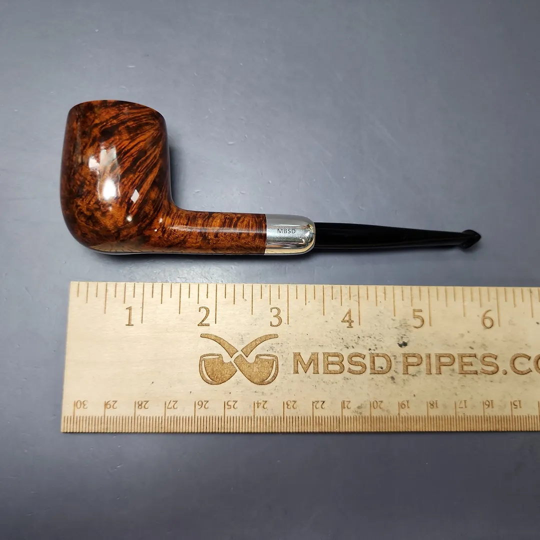 MBSD Briars Timeless Traditions 1 Smooth Billiard w/ Silver Handmade Briar Pipe, New - Image 11
