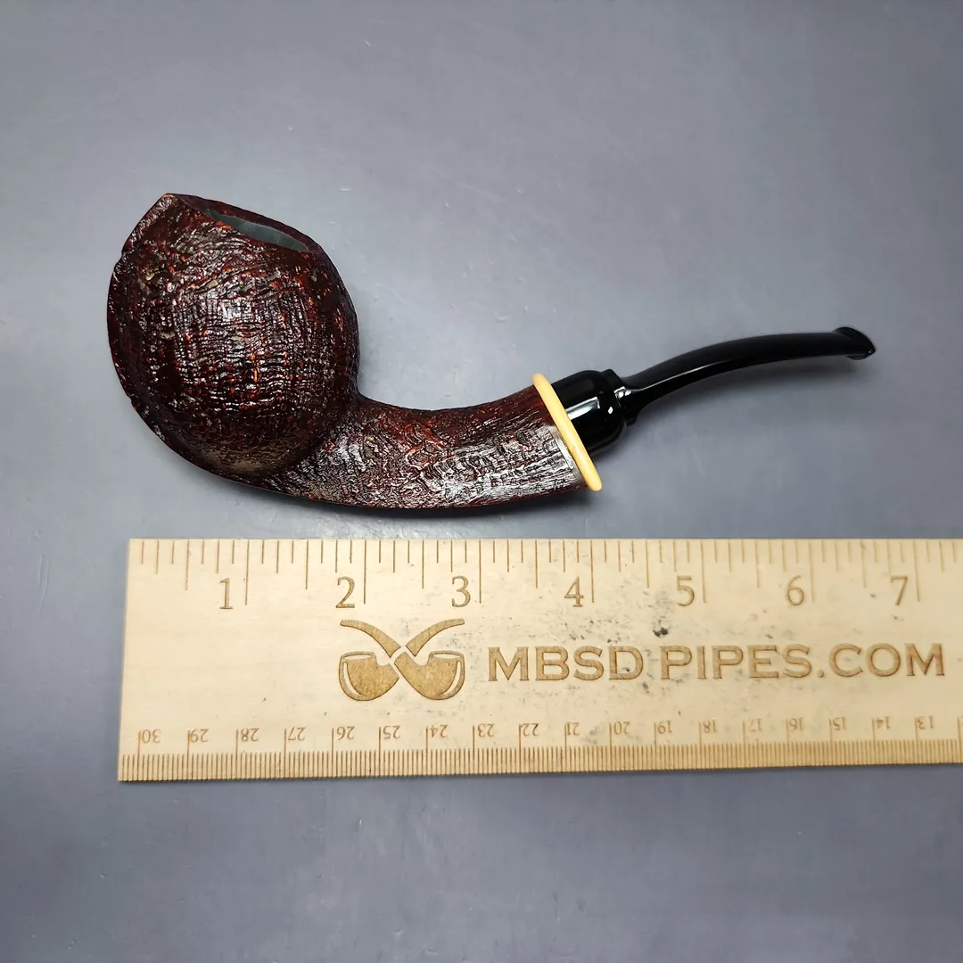 MBSD Briars Modern Masters 2 Sandblasted Blowfish w/ Boxwood Briar Pipe, New - Image 11