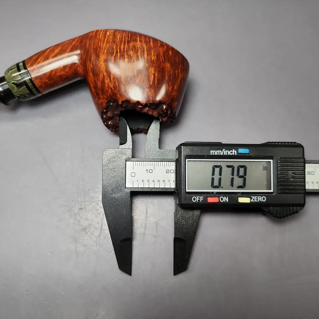 Moonlight Pipes "Fossil" Smooth Volcano w/ Ebonite Handmade Briar Pipe, New - Image 11