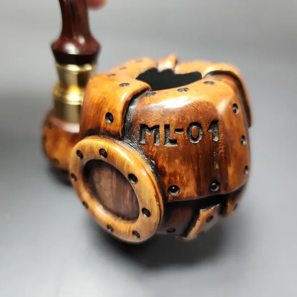 Moonlight Pipes "Steampunk" Oom Paul Handmade Briar Pipe, New - Image 11