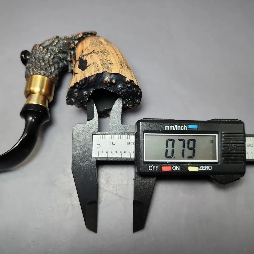 Moonlight Pipes "Briar Raven" Oom Paul Handmade Briar Pipe, New - Image 11