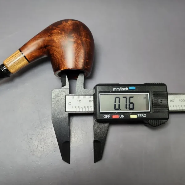 MBSD Briars by Piero Vitale Sienna Contrast Smooth Brandy w/ Zebrawood Briar Pipe, New - Image 11