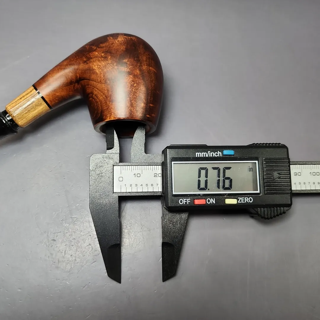 MBSD Briars by Piero Vitale Sienna Contrast Smooth Brandy w/ Zebrawood Briar Pipe, New - Image 11