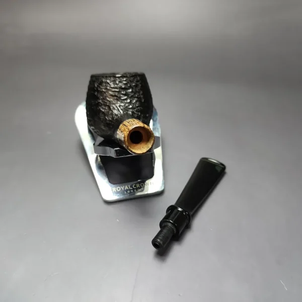 MBSD Briars by Piero Vitale Black Rusticated Author w/ Olivewood Briar Pipe, New - Image 11