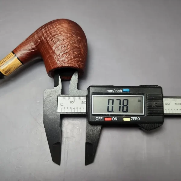 MBSD Briars by Piero Vitale Red Sandblasted Brandy w/ Zebrawood Briar Pipe, New - Image 11