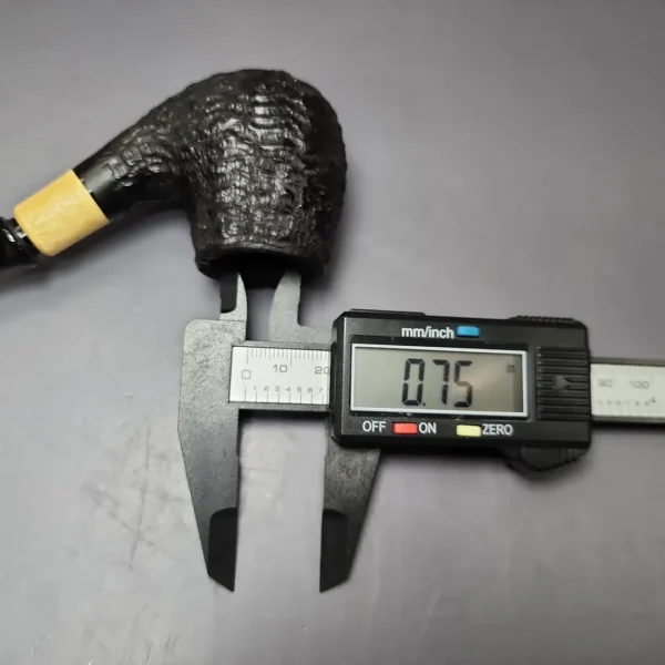 MBSD Briars by Piero Vitale Black Rusticated Brandy w/ Boxwood Briar Pipe, New - Image 11