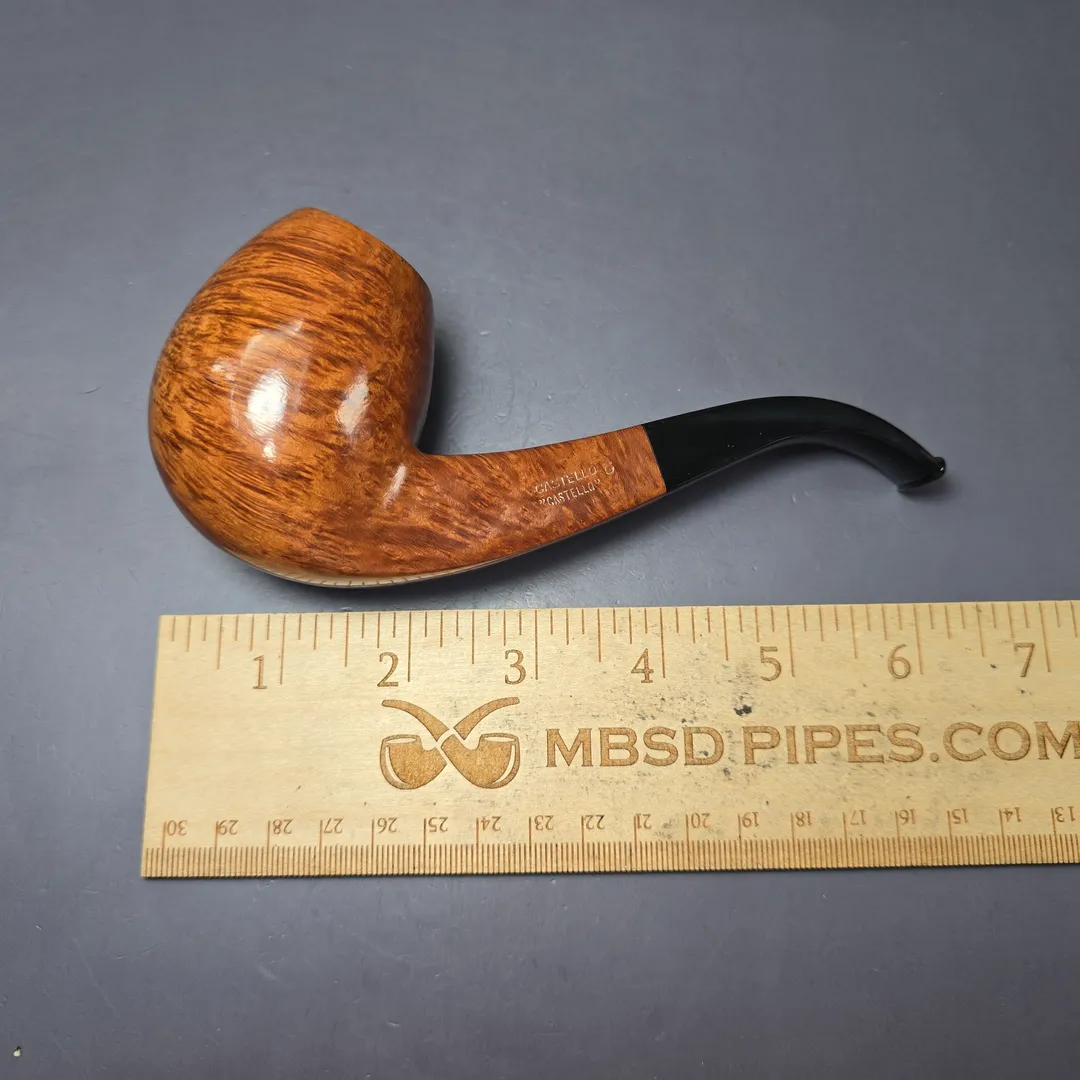 Castello "Castello" G Large Smooth Panel Shank Egg Estate Briar Pipe, Unsmoked - Image 11