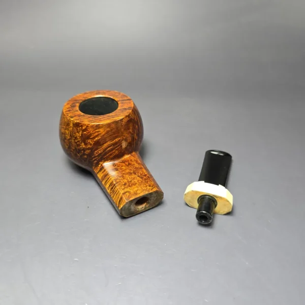 Wandi Riyadi Smooth Facet Shank Tomato w/ Ivorite Handmade Briar Pipe, New - Image 11