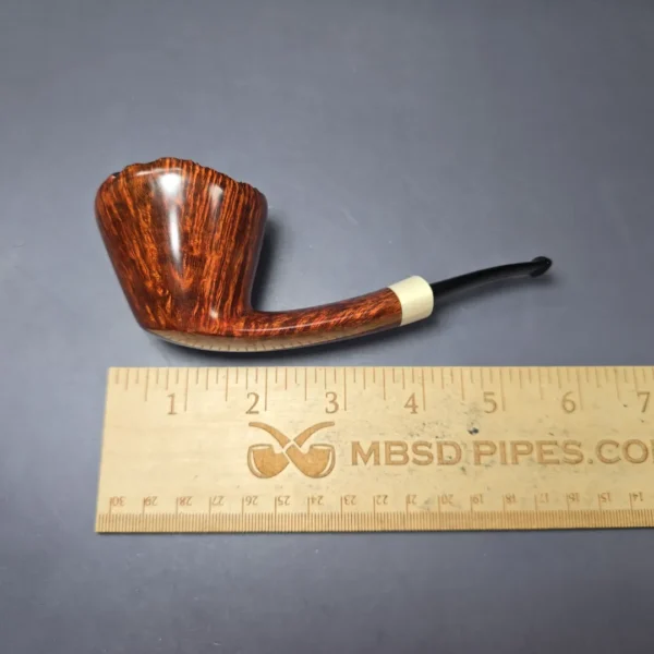 Wandi Riyadi Smooth Wide Shank Dublin w/ Ivorite Handmade Briar Pipe, New - Image 11