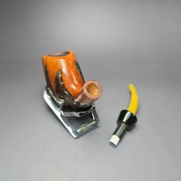 Lothar Schirwitz 11 Partially Rusticated Egg Estate Briar Pipe, Unsmoked, 9mm - Image 11