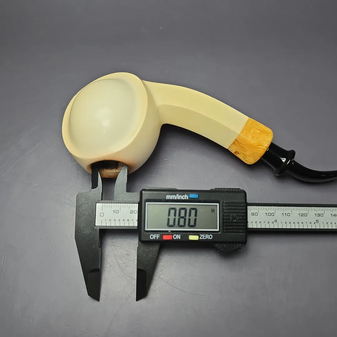 Fikri Baki XL Smooth Asymmetric Blowfish Estate Block Meerschaum Pipe Turkish Estates - Image 11