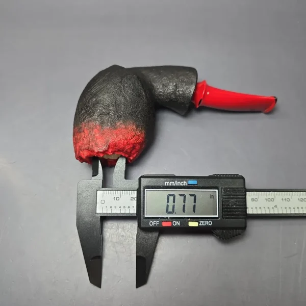 Peter Toth Red & Black Sandblasted Stubby Blowfish Handmade Briar Pipe, New - Image 11