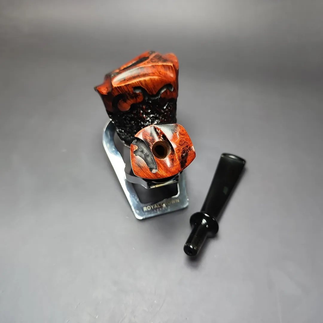 Nording Moss XL Partially Rusticated Freehand Estate Briar Pipe, Unsmoked - Image 12