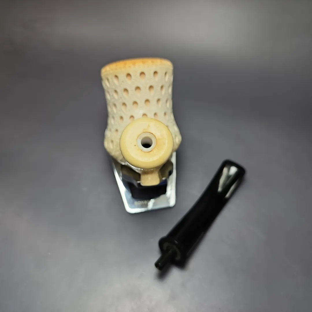 XL Lattice Carved Dublin Estate Block Meerschaum Pipe, Turkish Estates - Image 12