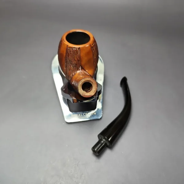 Comoy's Pre-1980s Highgate 184 Partially Rusticated Bent Billiard Estate Briar Pipe, Unsmoked - Image 12