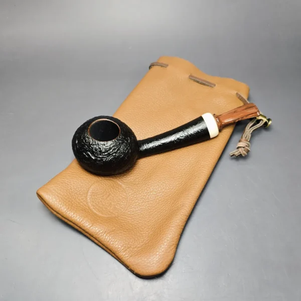 J Mouton Sandblasted Long Shank Squat Tomato w/ Mammoth Handmade Briar Pipe, New - Image 12