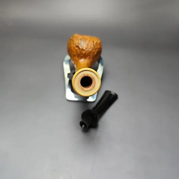 HS Studio Sandblasted Long Shank Acorn w/ Boxwood Estate Briar Pipe, Unsmoked - Image 12