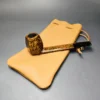 C-Pipe Smooth Deep Contrast Panel Lumberman Handmade Briar Pipe, New - Image 12