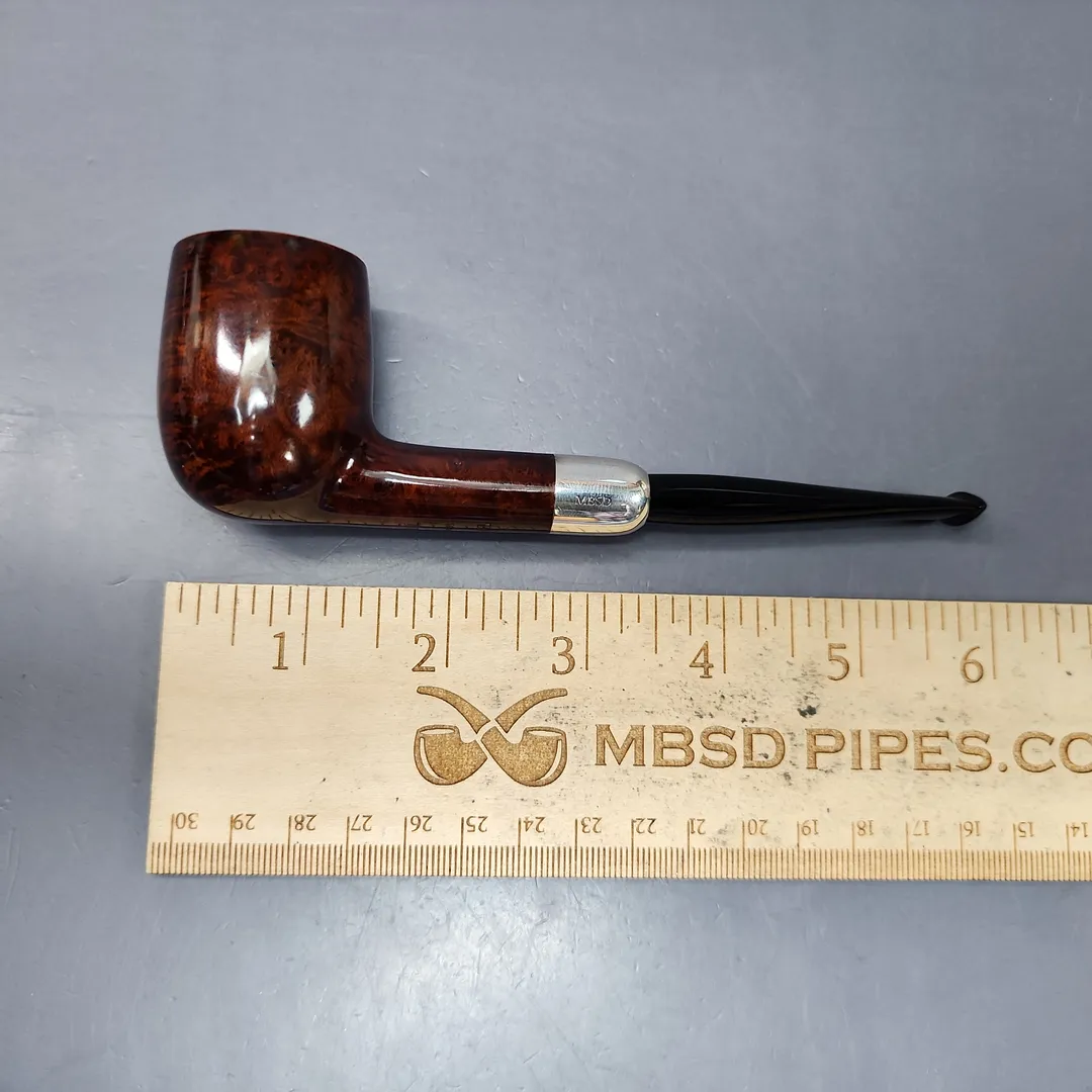MBSD Briars Timeless Traditions 1 Smooth Billiard w/ Silver Handmade Briar Pipe, New - Image 12